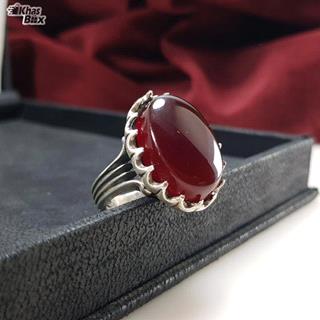 انگشتر نقره عقیق خوشرنگ مردانه