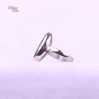 انگشتر نقره عقیق سبز خطی زنانه