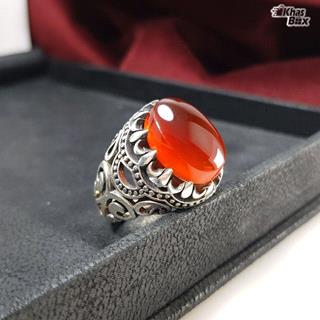 انگشتر نقره عقیق قرمز اصل مردانه