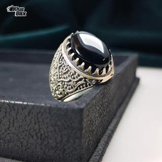 انگشتر نقره عقیق مشکی مردانه