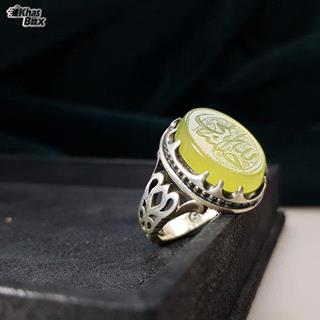 انگشتر نقره عقیق پرتقالی مردانه