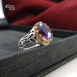 انگشتر نقره آماتیست مردانه