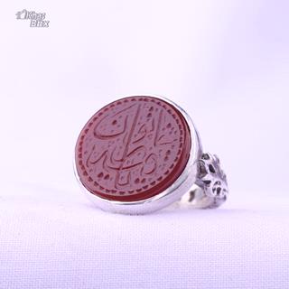 انگشتر نقره عقیق سرخ نقش یا رقیه خاتون مردانه