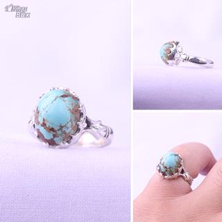 انگشتر نقره فیروزه نیشابوری رکاب صفوی مردانه