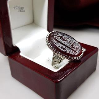 انگشتر نقره عقیق کبدی خراسان مردانه