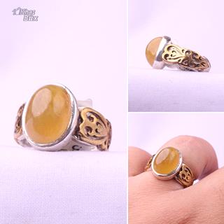 انگشتر نقره یاقوت زرد اصل مردانه