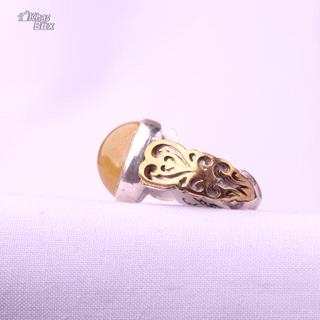 انگشتر نقره یاقوت زرد اصل مردانه