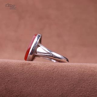 انگشتر نقره ی عقیق خطی نقش هو الرزاق