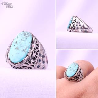 انگشتر مردانه فیروزه نیشابور اصل 