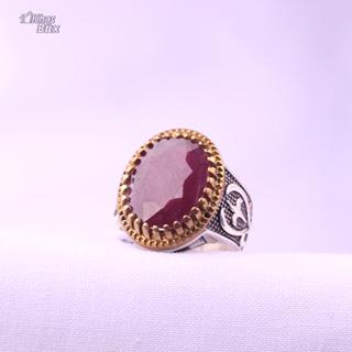 انگشتر مردانه لابرادوریت یاقوت سرخ آفریقا
