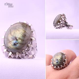 انگشتر نقره مردانه لابرادوریت اصل