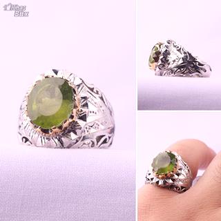 انگشتر مردانه زبرجد اصل دستساز