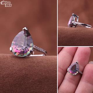 انگشتر زنانه توپاز هفت رنگ 