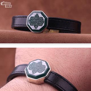 دستبند عقیق مردانه سبز کد5