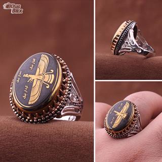 انگشتر حدید مردانه خطی