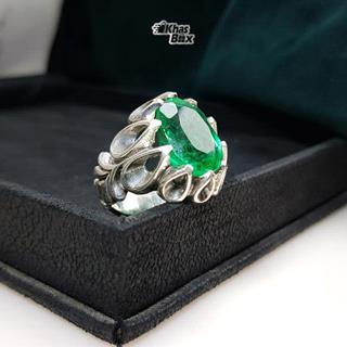 انگشتر زمرد مردانه برزیلی اصل