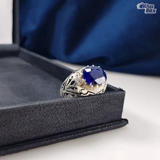 انگشتر یاقوت مردانه کبود آفریقایی