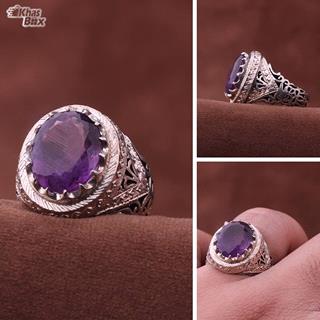 انگشتر آمتیست مردانه دستساز