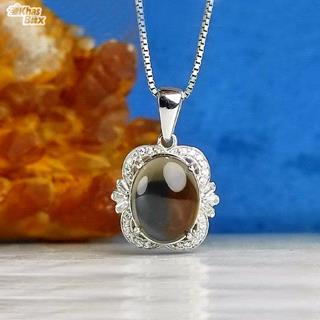 گردنبند نقره کوارتز دودی اصل