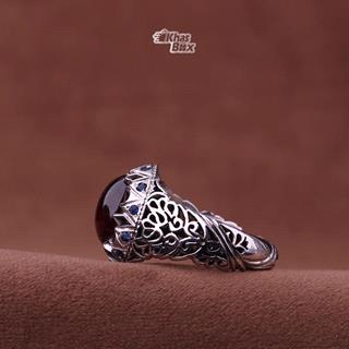 انگشتر گارنت اصل دستساز مردانه