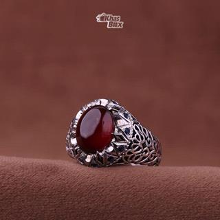 انگشتر گارنت اصل دستساز مردانه