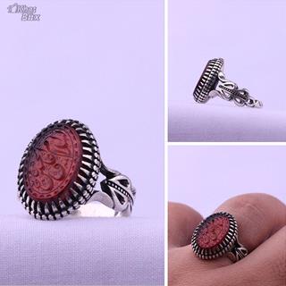 انگشتر سندلوس سرخ خطی مردانه