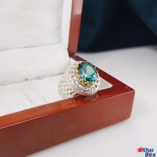 انگشتر توپاز مردانه سبز اصل کد9.3