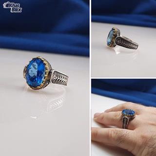 انگشتر توپاز مردانه کد 48