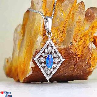 گردنبند نقره توپاز آبی