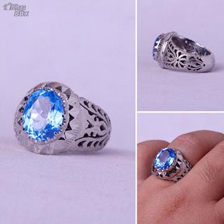 انگشتر بلو توپاز سوئیسی اصل مردانه