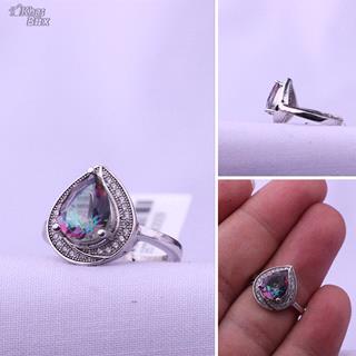 انگشتر طرح توپاز هفت رنگ زنانه