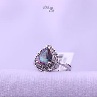 انگشتر طرح توپاز هفت رنگ زنانه