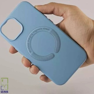 خرید قاب آیفون 13 |چرمی آبی آسمانی مگ سیف دار Iphone 13