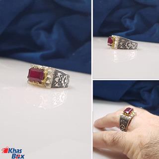 انگشتر یاقوت مردانه سرخ آفریقایی کد 6.7