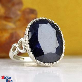 انگشتر یاقوت زنانه کبود اصلی کد 411