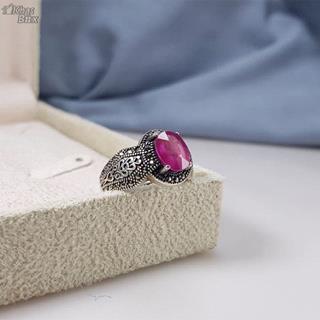 انگشتر یاقوت مردانه اسپرت سرخ آفریقایی