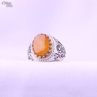 انگشتر نقره یاقوت زرد اصل مردانه