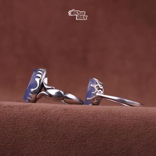 انگشتر ست عقیق کبود یمنی اصل 