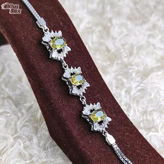 دستبند زنانه سه نگینه زولتانایت 