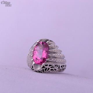 انگشتر توپاز صورتی اصل مردانه