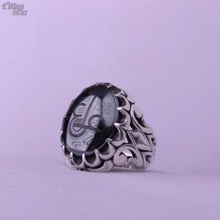 انگشتر حدید صینی نقش حرز عین علی مردانه