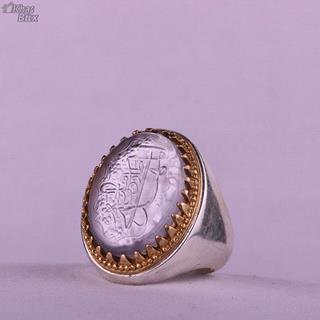 انگشتر کهربا خطی مردانه رکاب ساده