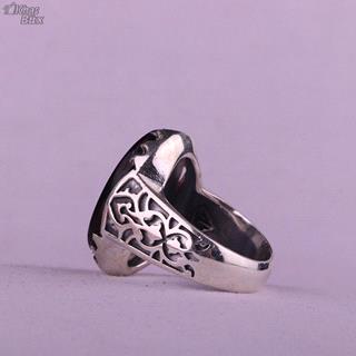 انگشتر کهربا خطی مردانه زرشکی