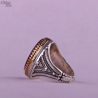 انگشتر کهربا خطی مردانه نقش یا امام حسن 