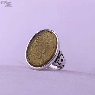 انگشتر کهربا خطی مردانه نقش یا ابالفضل العباس
