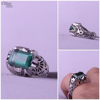 انگشتر توپاز سبز اصل مردانه