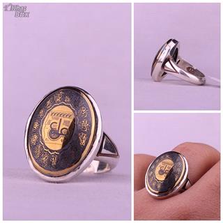 انگشتر حدید خطی مردانه