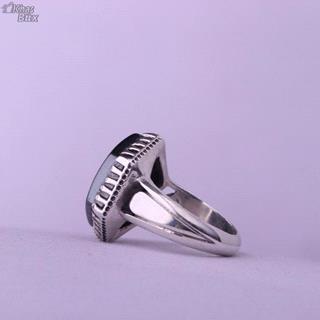 انگشتر حدید صینی خطی نقش یا علی مردانه