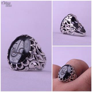 انگشتر حدید صینی نقش حرز عین علی مردانه