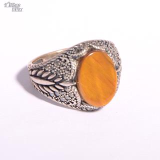 انگشتر طرح ترک اسپرت نگین چشم ببر مردانه